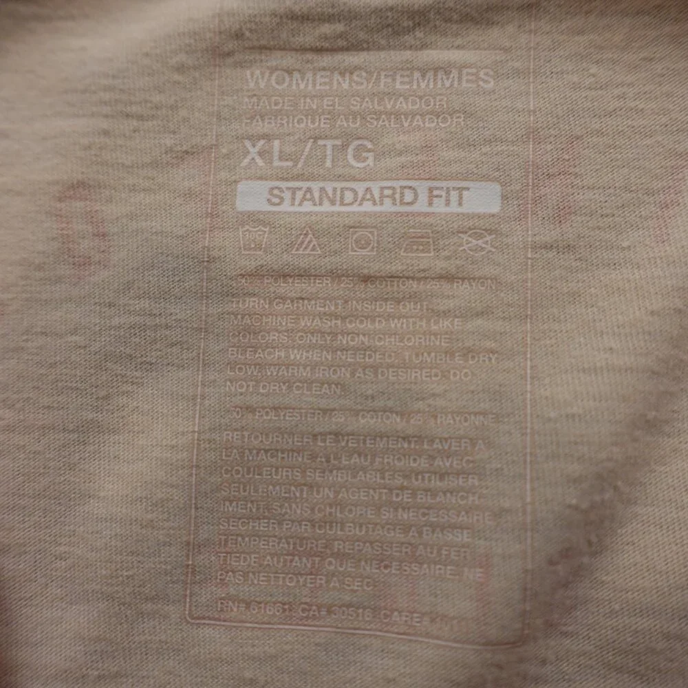 The North Face Raglan 3/4 Sleeve Logo Tee Women’s XL Cream Coral Outdoor Casual - Picture 10 of 10